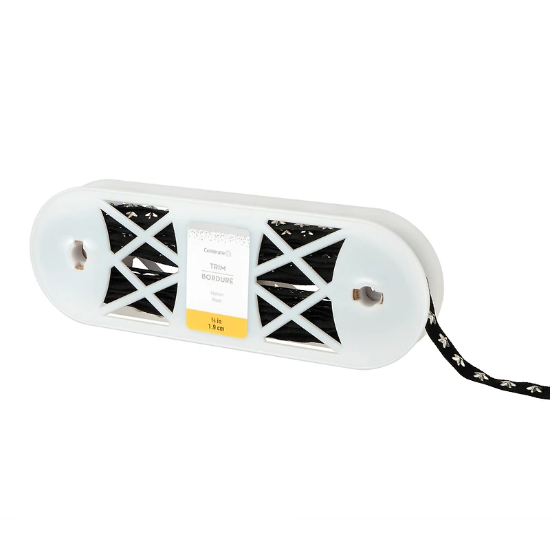 3/4" Black & Silver Star Studded Trim by Celebrate It® Fashion Mode