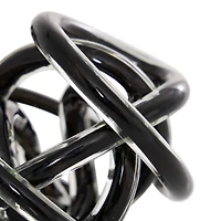 Black Knotted Ball Glass Sculpture Set