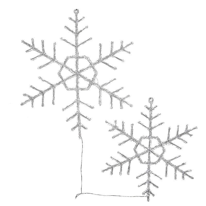 Ice Crystal Snowflake Set with 200 Cool White Micro UL LED Lights