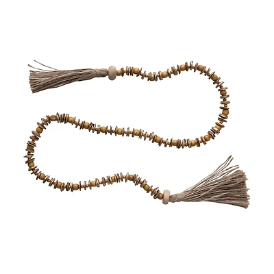 Hello Honey® Wood Beaded Garland with Jute Tassels