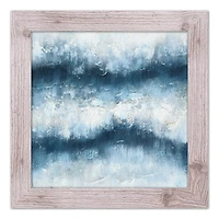 Painterly Abstract Waves Wall Print in Western White Frame