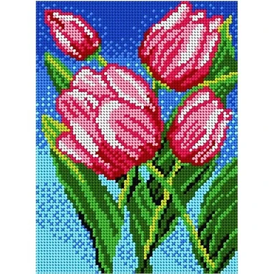 Orchidea Needlepoint Canvas For Halfstitch Without Yarn Tulips - Printed Tapestry Canvas