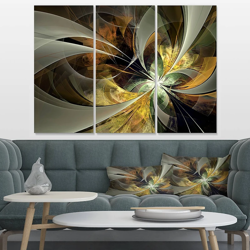 Designart - Symmetrical Gold Fractal Flower