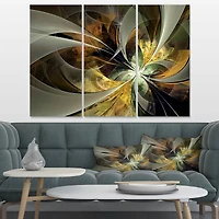 Designart - Symmetrical Gold Fractal Flower