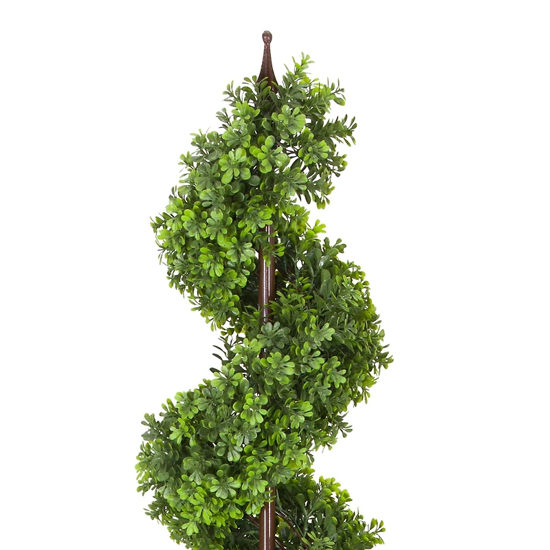 5ft. Topiary Spiral Boxwood Artificial Tree in Decorative Urn