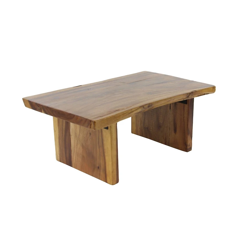 Brown Wood Contemporary Coffee Table, 16" x 40" x 24"