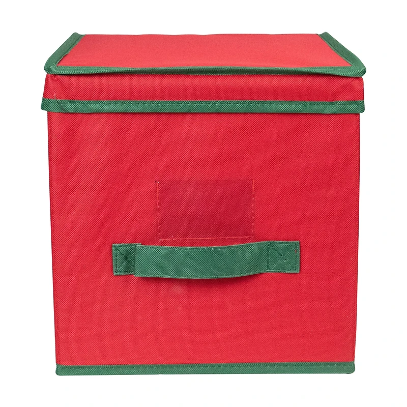13" Red Christmas Ornament Storage Box