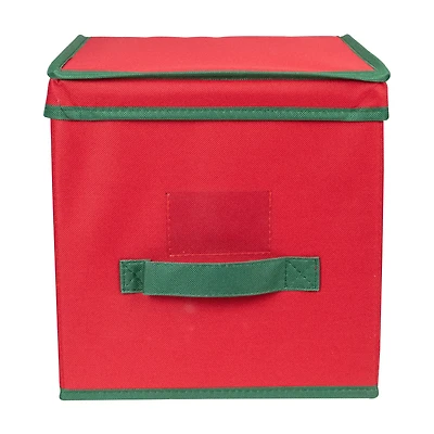 13" Red Christmas Ornament Storage Box