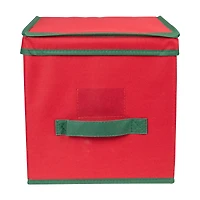 13" Red Christmas Ornament Storage Box