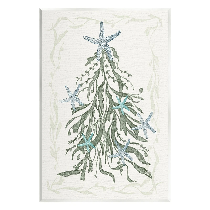 Stupell Industries Nautical Christmas Tree Sea Life Wall Plaque Art