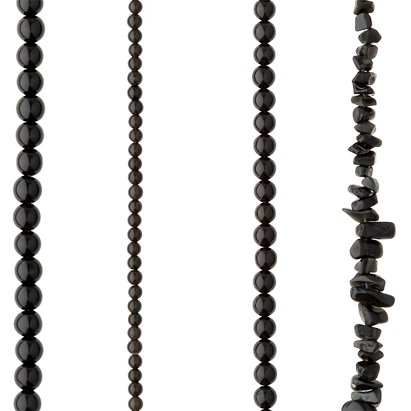 6 Pack: Black Obsidian Beads Value Pack by Bead Landing™
