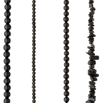 6 Pack: Black Obsidian Beads Value Pack by Bead Landing™