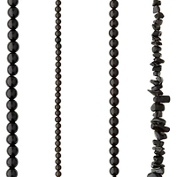 6 Pack: Black Obsidian Beads Value Pack by Bead Landing™
