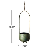 Hello Honey® 20" Oxidized Metal Hanging Planter