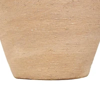 11" Beige Porcelain Wide Textured Vase