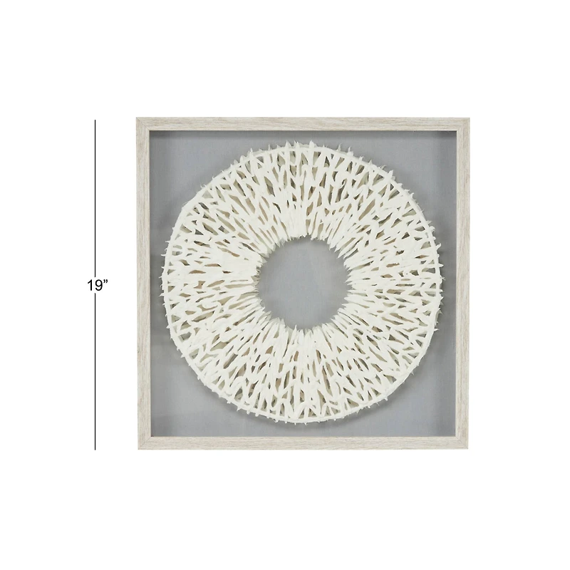 White Paper Handmade Geometric Circle Framed Shadow Box 