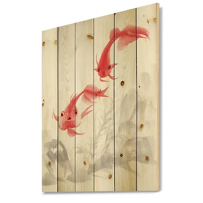 Designart - Vintage Gold Fishes