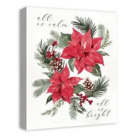 All is Calm Poinsettia 16" x 20" Canvas Wall Art
