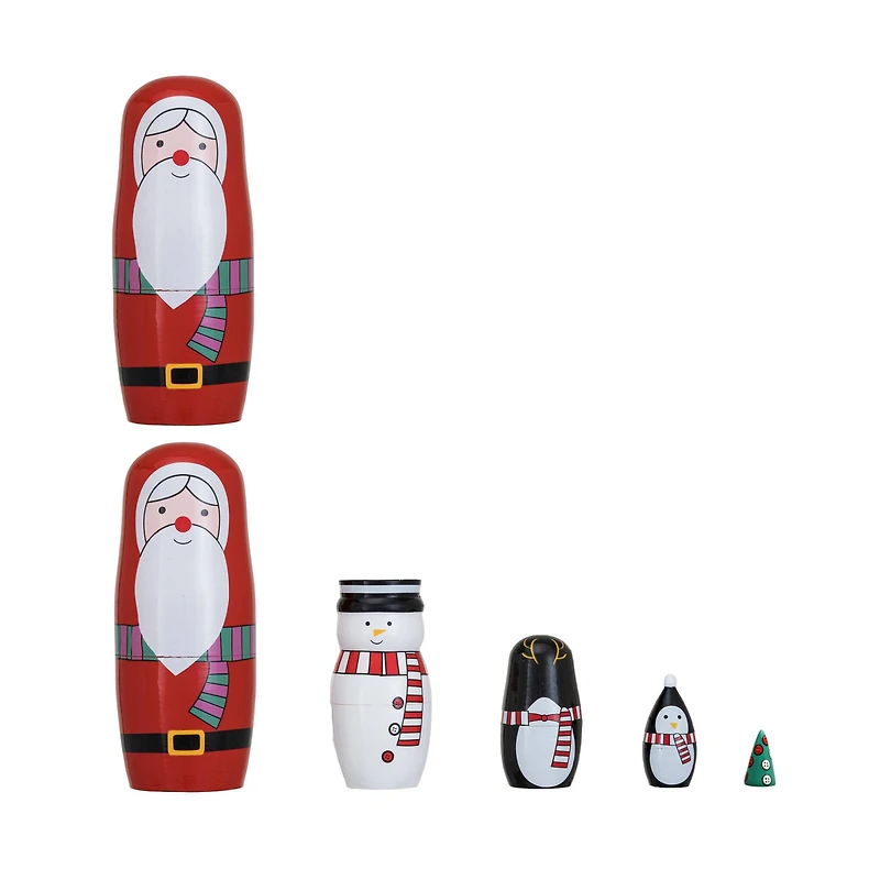 Hello Honey® Wood Holiday Icon Nesting Doll Set