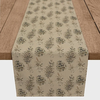 90" Brown Pinecones Cotton Twill Runner