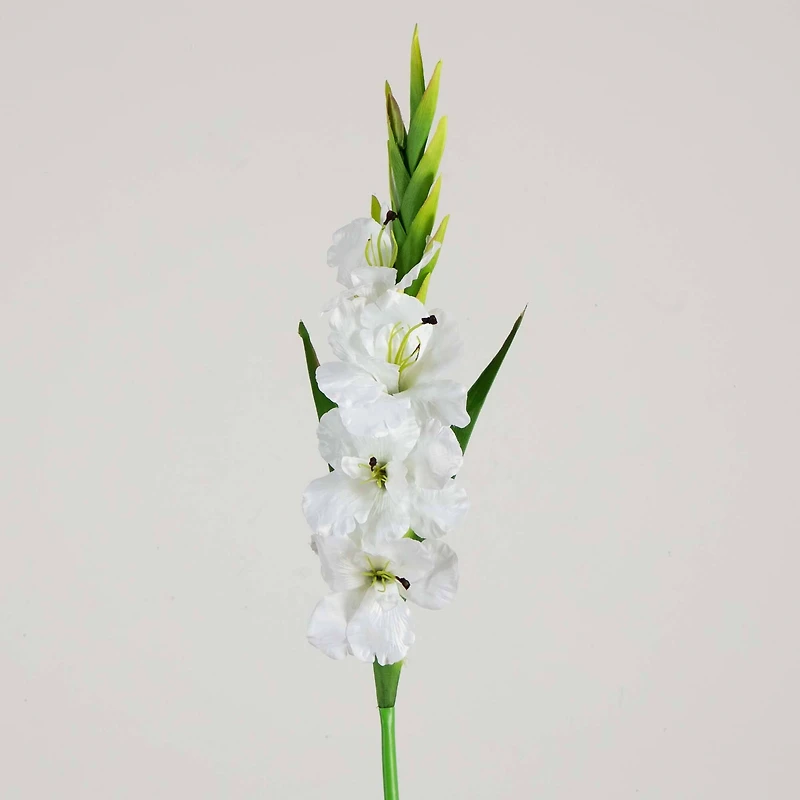 45" White Gladiolus Flower Stems, 3ct.