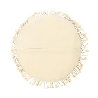 Hello Honey® Natural & Brown Hand-Woven Cotton & Jute Macramé Pillow with Fringe