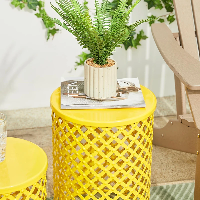 Glitzhome® Multifunctional Metal Garden Stool Set