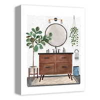 Midcentury Bathroom 12" x 16" Canvas Wall Art