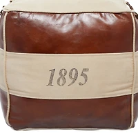 Brown Canvas Rustic Stool, 19" x 21" x 20"