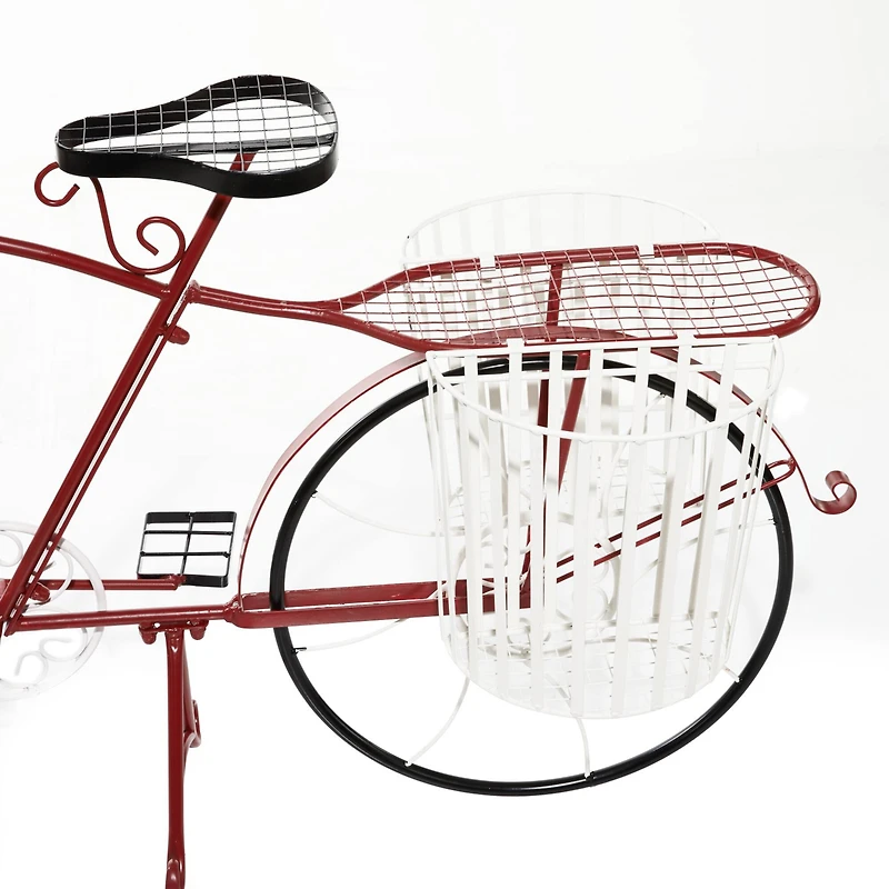 52" Red Metal Farmhouse Bicycle Planter