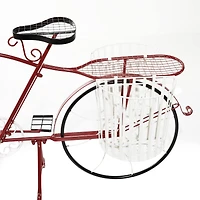 52" Red Metal Farmhouse Bicycle Planter