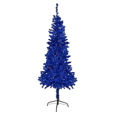 6ft. Pre-Lit Blue Tinsel Artificial Christmas Tree, Clear Lights