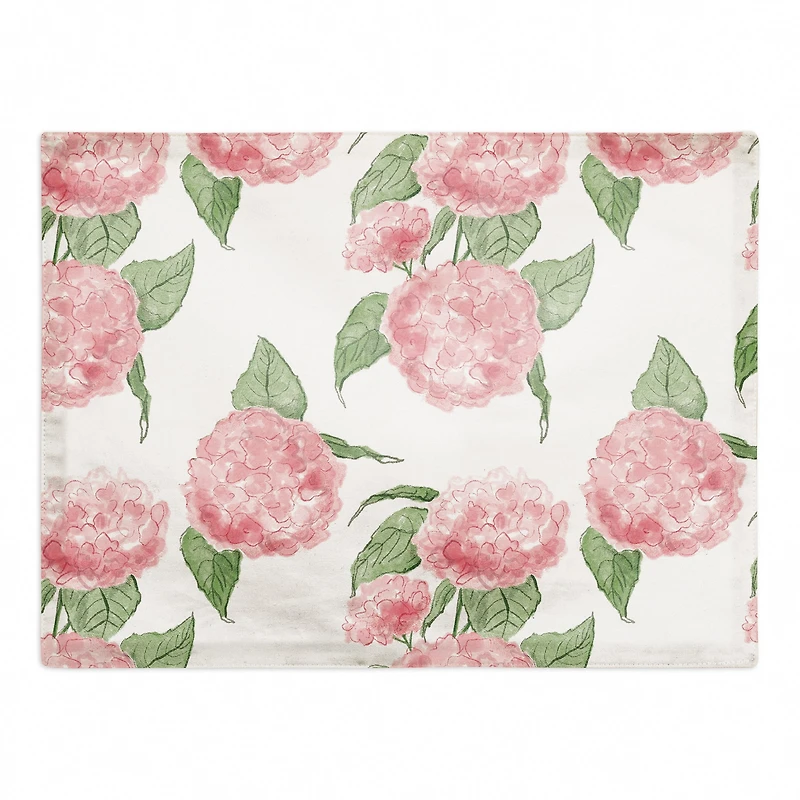 Pink Hydrangea Pattern 18" x 14" Cotton Twill Placemat