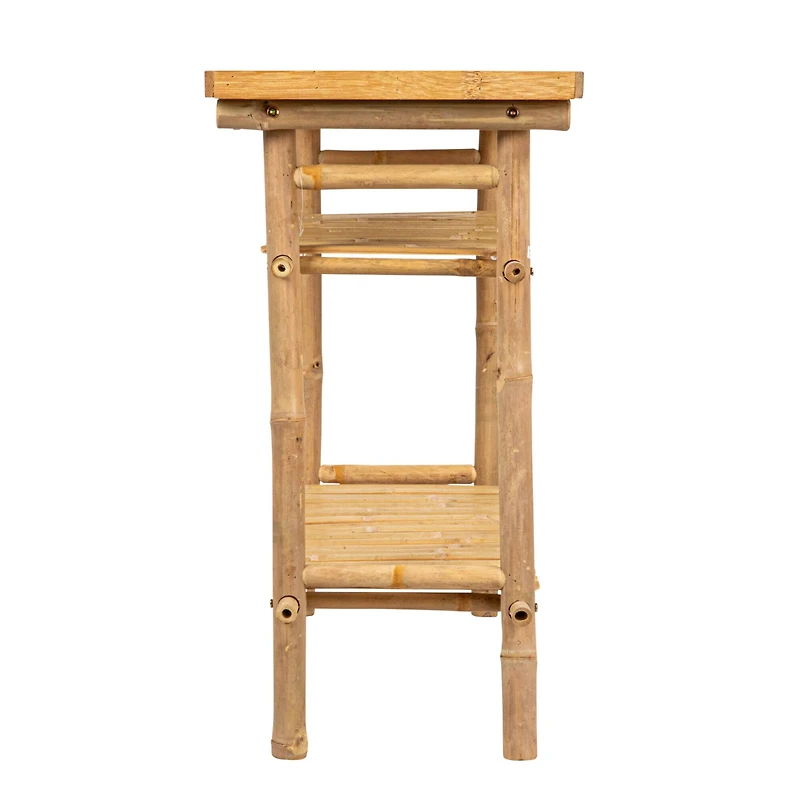 Hello Honey® Natural Tall Bamboo Accent Table with 2 Shelves
