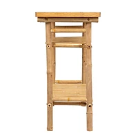 Hello Honey® Natural Tall Bamboo Accent Table with 2 Shelves