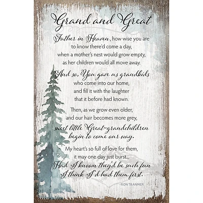 Grand And Great Inspirational Wood Plaque