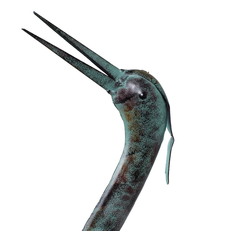 Set of 2 Green Metal Coastal Garden Sculpture, 40", 38"