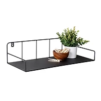 Honey Can Do Black Curved Metal Floating Shelf