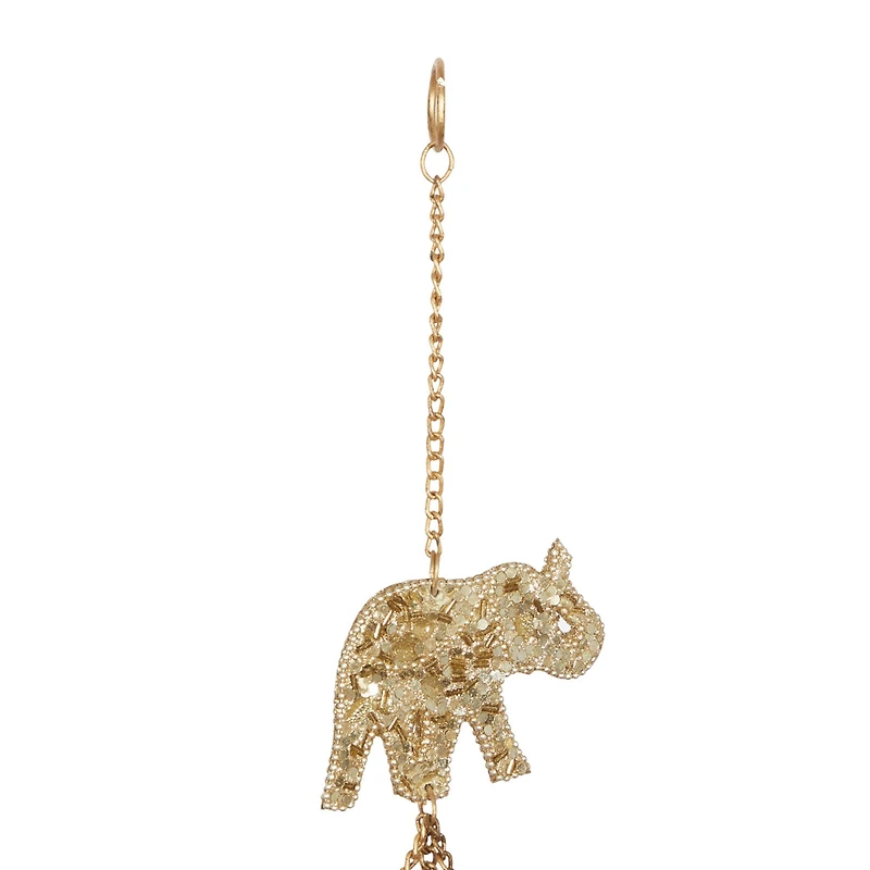 39" Gold Metal Elephant Eclectic Windchime