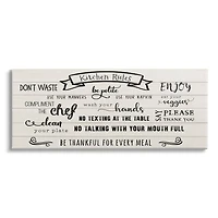 Stupell Industries Kitchen Rules List Family Happiness Motivational Phrases Canvas Wall Art