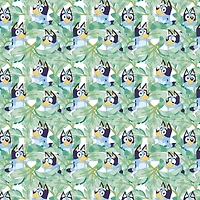 Bluey Leaves Cotton Fabric