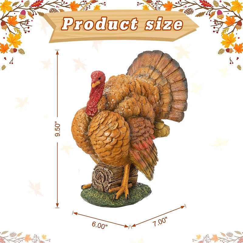 Glitzhome® 9.5" Thanksgiving Resin Turkey Table Décor