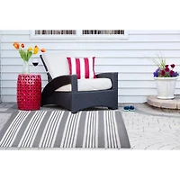 DII® Gray Multi Stripe Outdoor Rug, 4ft x 6ft.