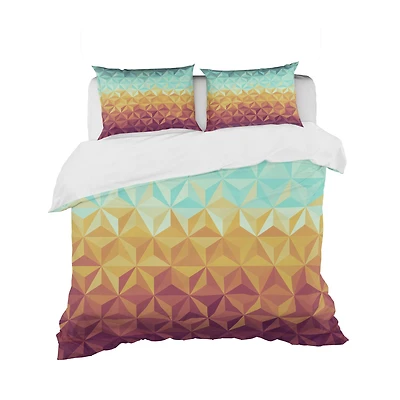 Designart 'Retro Hipsters Geometric Pattern' Vintage Bedding Set