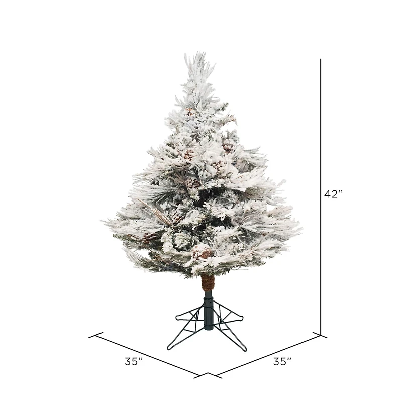 3.5ft. Unlit Flocked Alberta Artificial Christmas Tree