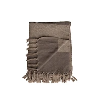 Hello Honey® Beige & Brown Savannah Stripe Cotton Blend Throw with Fringe