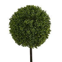 3.5ft. Boxwood Ball Topiary Tree in White Tower Planter