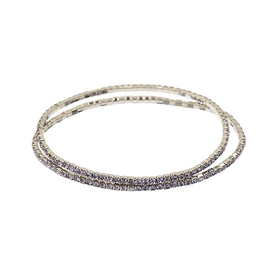 Crystal Lane DIY Silver & Violet Rhinestones Bracelets, 2ct.
