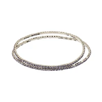 Crystal Lane DIY Silver & Violet Rhinestones Bracelets, 2ct.