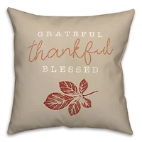 Grateful Thankful Blessed Throw Pillow